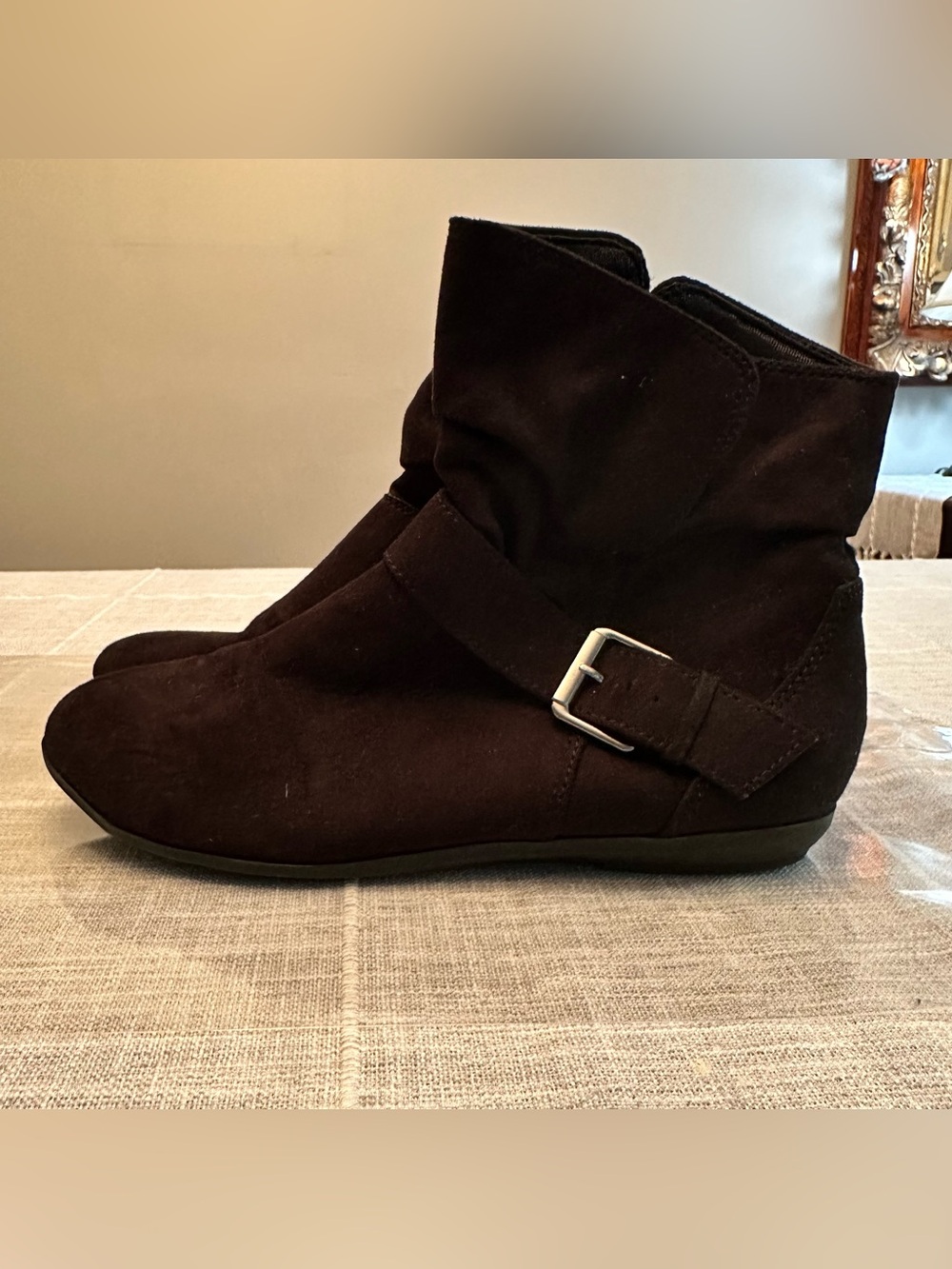 Lower East Side Ankle Boots Womens 8 Brown Slouchy Buckleβ Vintage 90s Grunge